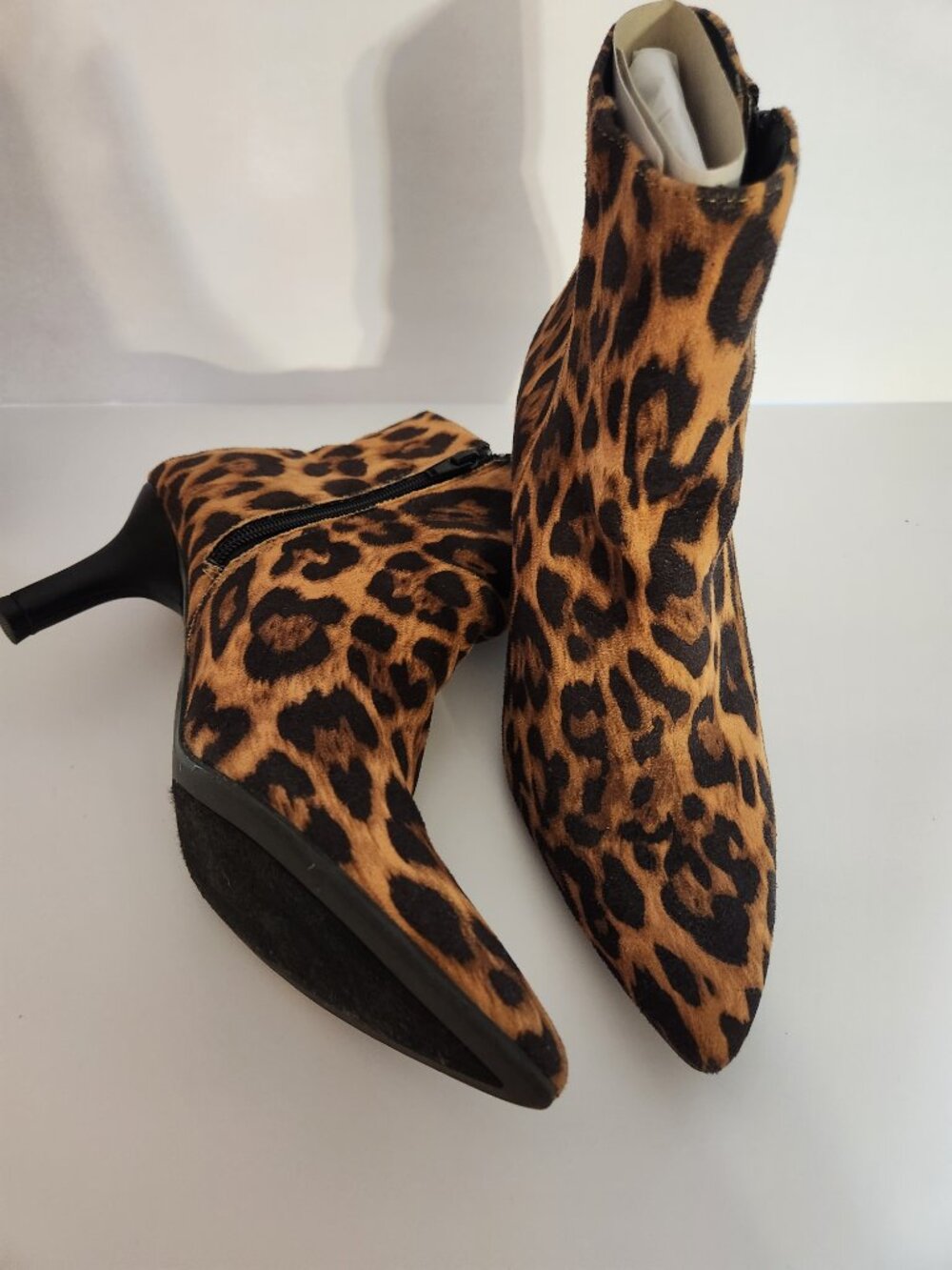 Rampage Booties Leopard Print 7.5M Ankle Boots Medium Heel Brown Gold - Picture 4 of 9